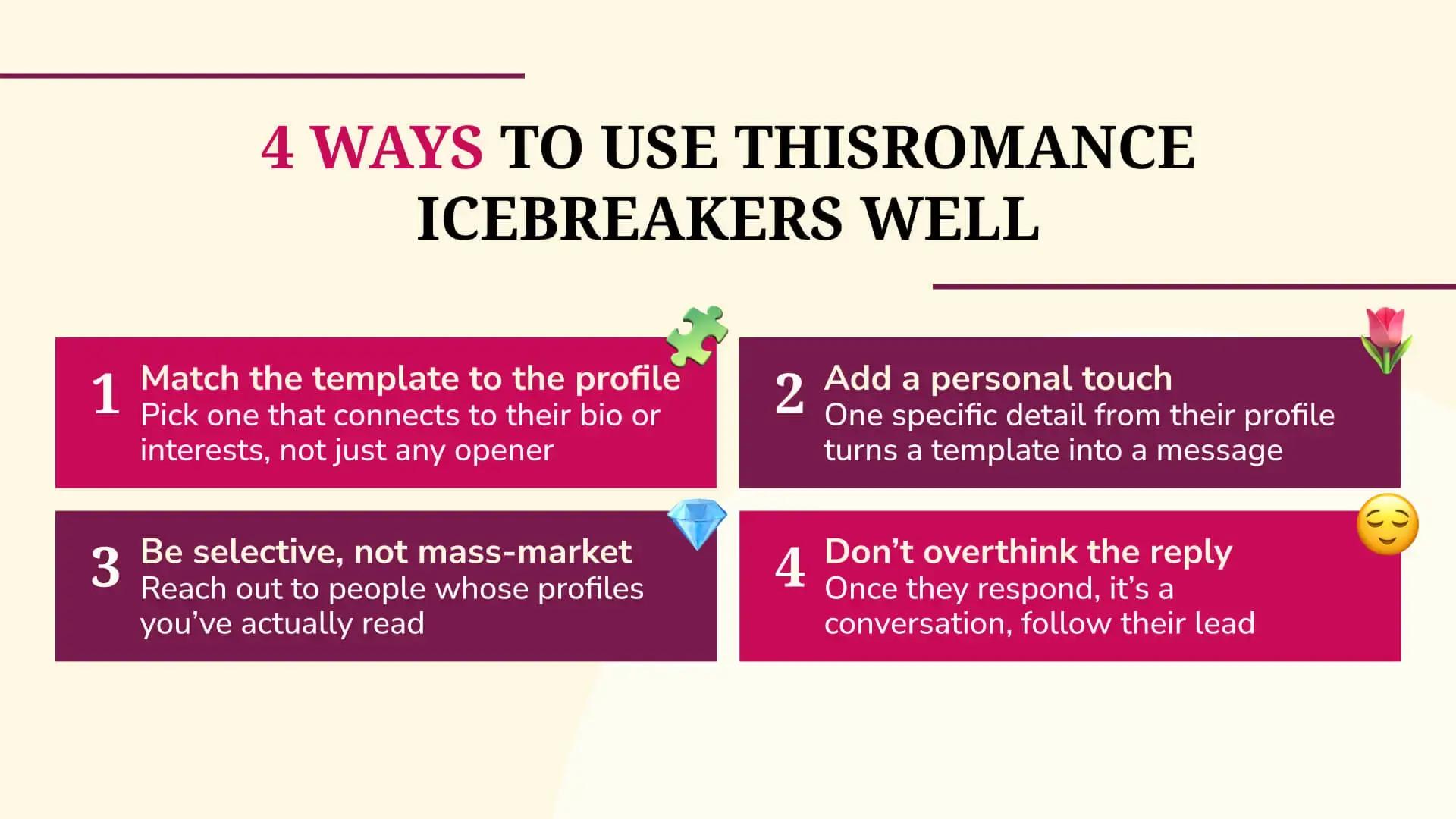 How to Use ThisRomance Icebreakers Well